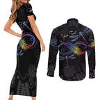 Personalised Australia Indigenous Memorial Couples Matching Short Sleeve Bodycon Dress and Long Sleeve Button Shirt As Long As I Breathe You'll Be Remembered