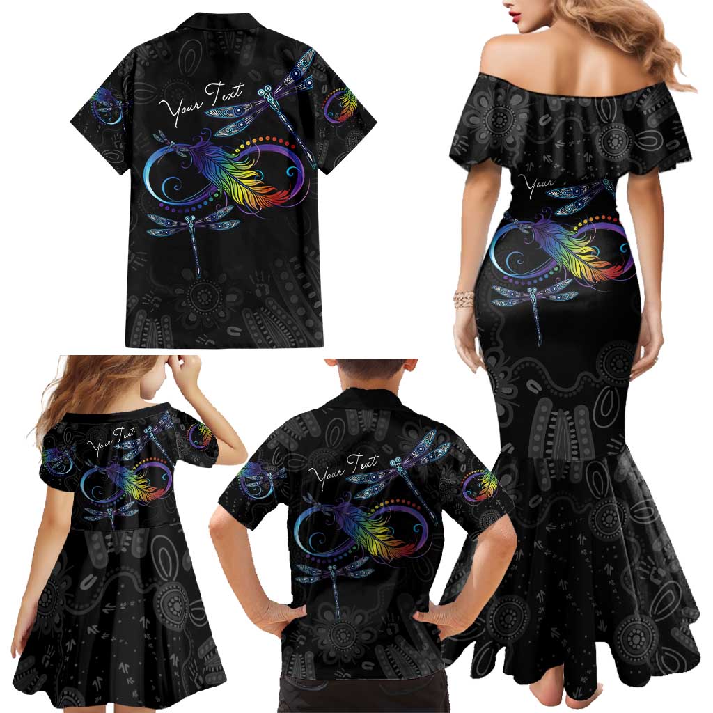 Personalised Australia Indigenous Memorial Family Matching Mermaid Dress and Hawaiian Shirt As Long As I Breathe You'll Be Remembered