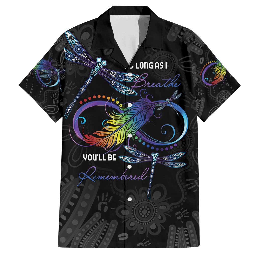 Personalised Australia Indigenous Memorial Family Matching Off Shoulder Maxi Dress and Hawaiian Shirt As Long As I Breathe You'll Be Remembered