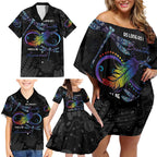 Personalised Australia Indigenous Memorial Family Matching Off Shoulder Short Dress and Hawaiian Shirt As Long As I Breathe You'll Be Remembered