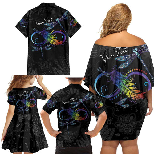 Personalised Australia Indigenous Memorial Family Matching Off Shoulder Short Dress and Hawaiian Shirt As Long As I Breathe You'll Be Remembered
