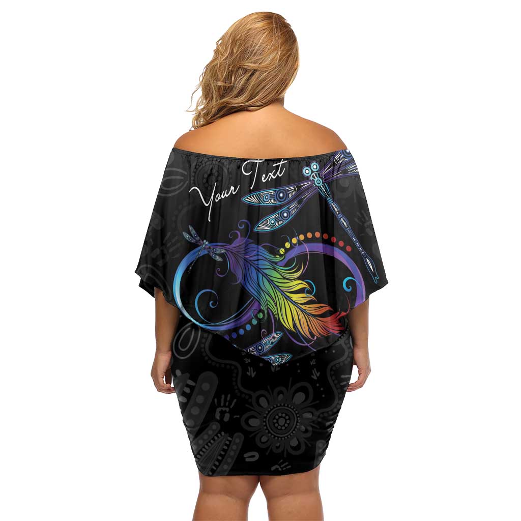 Personalised Australia Indigenous Memorial Family Matching Off Shoulder Short Dress and Hawaiian Shirt As Long As I Breathe You'll Be Remembered
