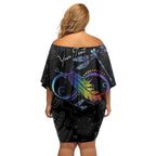 Personalised Australia Indigenous Memorial Family Matching Off Shoulder Short Dress and Hawaiian Shirt As Long As I Breathe You'll Be Remembered
