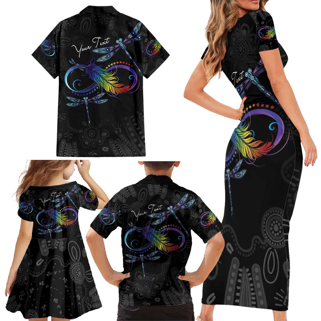 Personalised Australia Indigenous Memorial Family Matching Short Sleeve Bodycon Dress and Hawaiian Shirt As Long As I Breathe You'll Be Remembered
