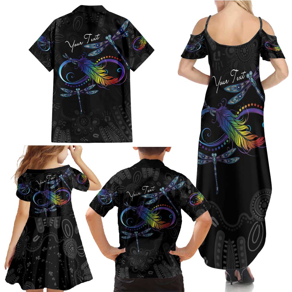 Personalised Australia Indigenous Memorial Family Matching Summer Maxi Dress and Hawaiian Shirt As Long As I Breathe You'll Be Remembered
