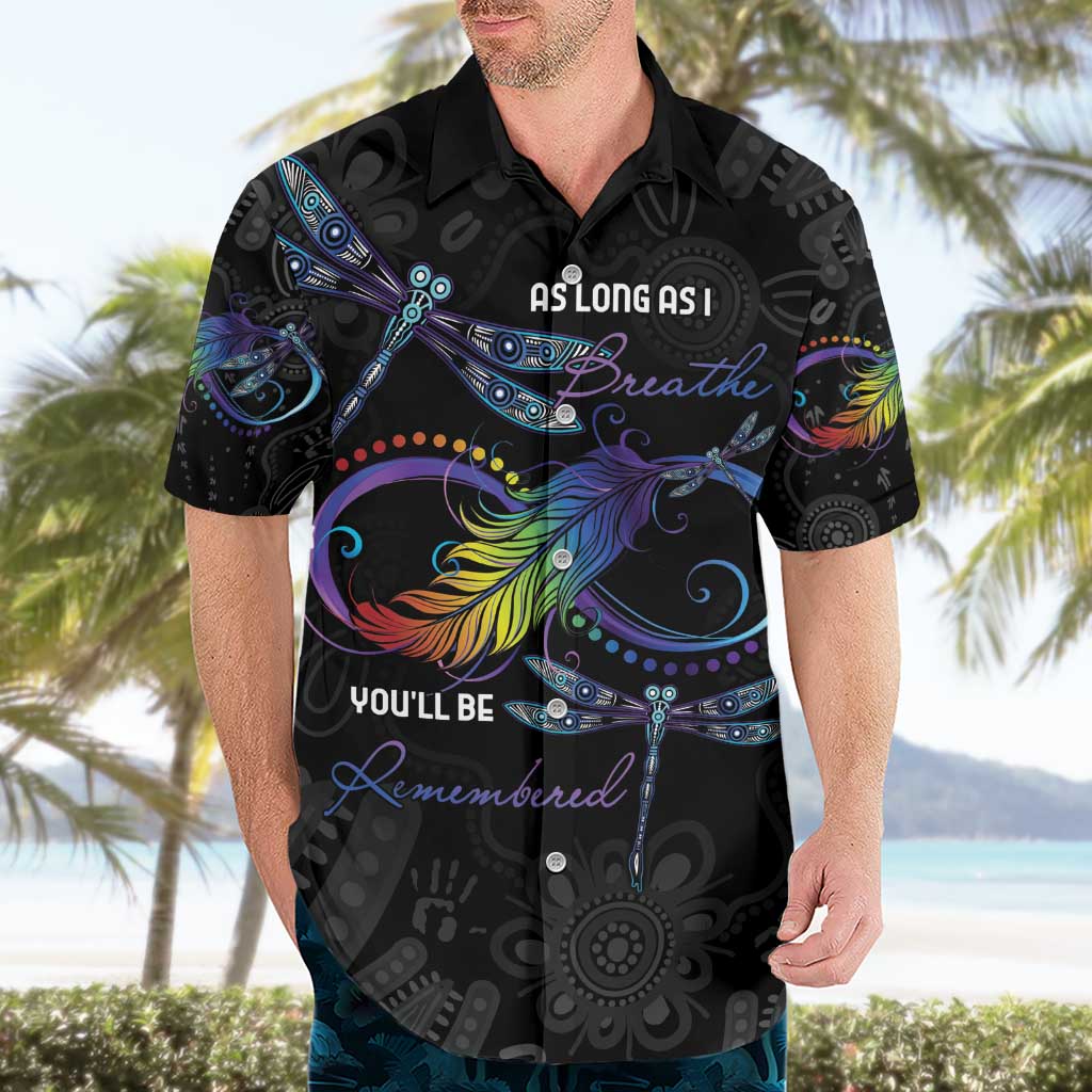 Personalised Australia Indigenous Memorial Hawaiian Shirt As Long As I Breathe You'll Be Remembered