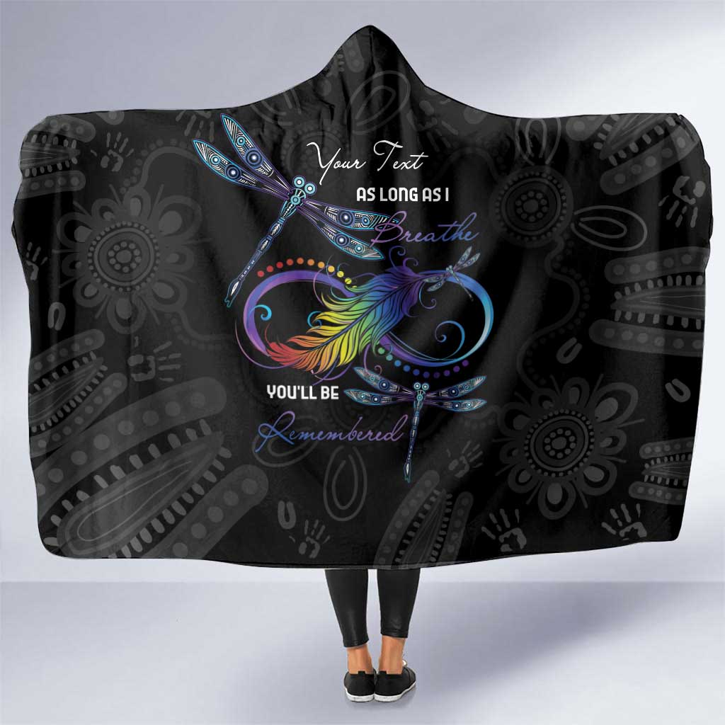 Personalised Australia Indigenous Memorial Hooded Blanket As Long As I Breathe You'll Be Remembered