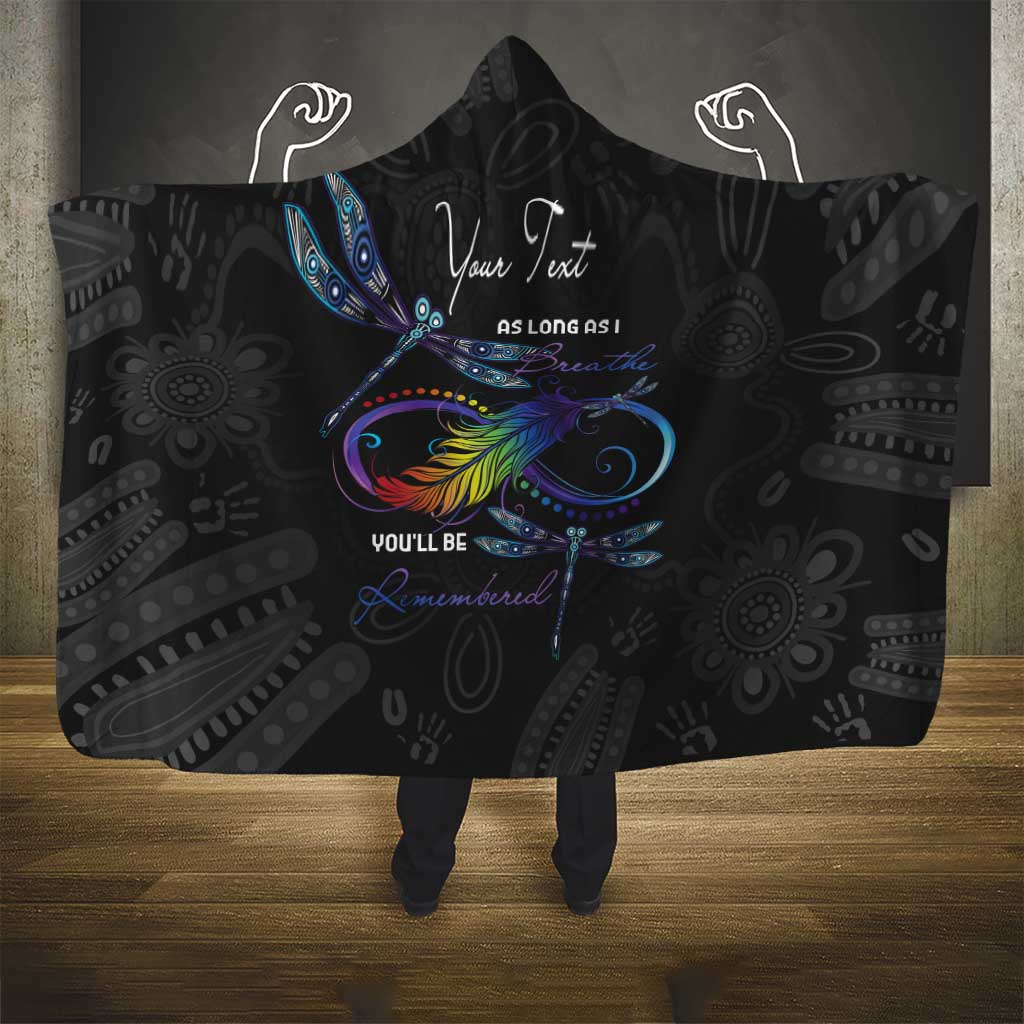 Personalised Australia Indigenous Memorial Hooded Blanket As Long As I Breathe You'll Be Remembered