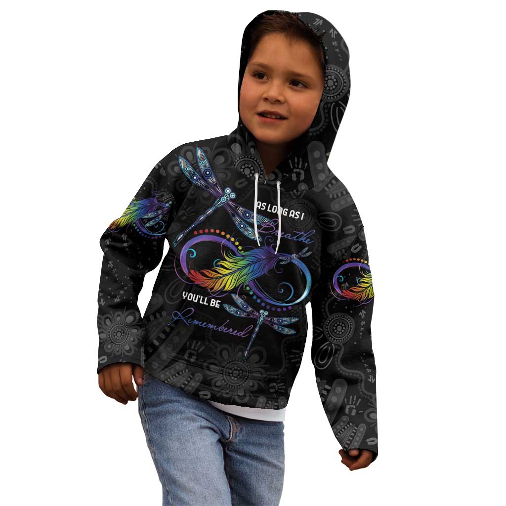 Personalised Australia Indigenous Memorial Kid Hoodie As Long As I Breathe You'll Be Remembered