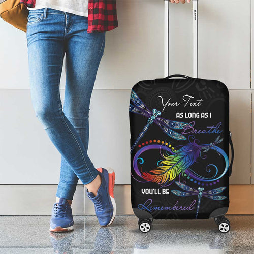 Personalised Australia Indigenous Memorial Luggage Cover As Long As I Breathe You'll Be Remembered