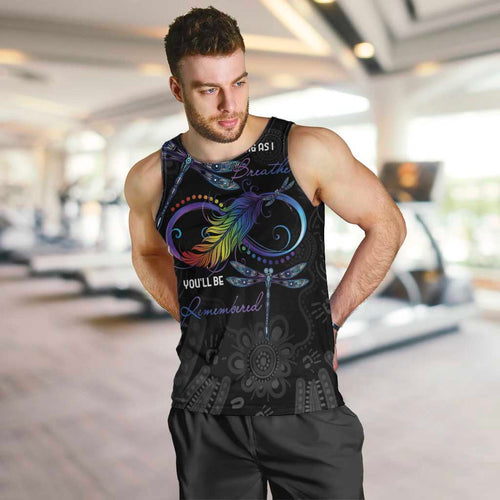 Personalised Australia Indigenous Memorial Men Tank Top As Long As I Breathe You'll Be Remembered