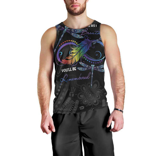 Personalised Australia Indigenous Memorial Men Tank Top As Long As I Breathe You'll Be Remembered