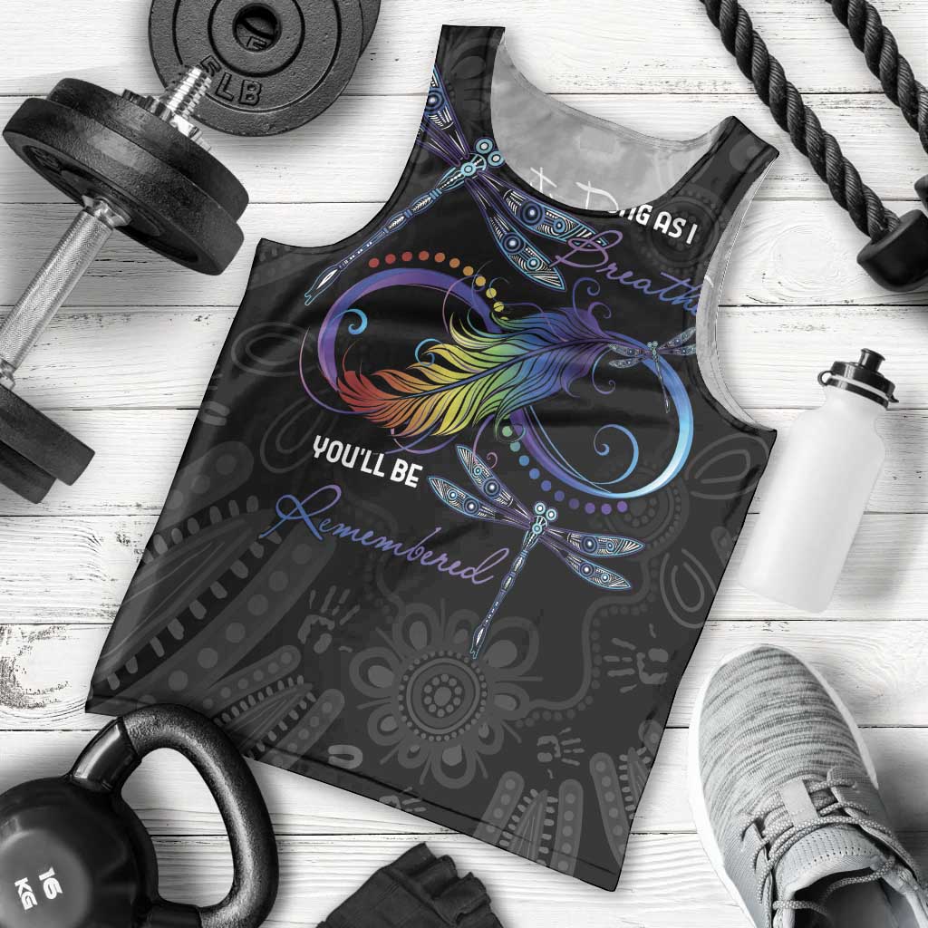 Personalised Australia Indigenous Memorial Men Tank Top As Long As I Breathe You'll Be Remembered