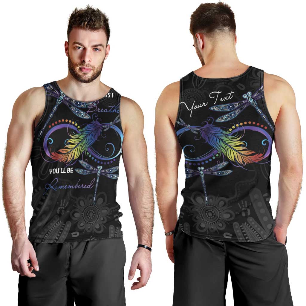 Personalised Australia Indigenous Memorial Men Tank Top As Long As I Breathe You'll Be Remembered