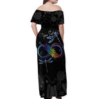 Personalised Australia Indigenous Memorial Off Shoulder Maxi Dress As Long As I Breathe You'll Be Remembered