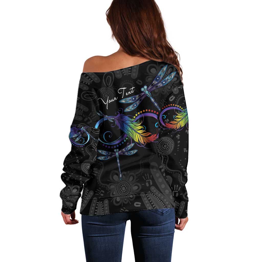 Personalised Australia Indigenous Memorial Off Shoulder Sweater As Long As I Breathe You'll Be Remembered