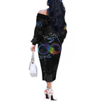 Personalised Australia Indigenous Memorial Off The Shoulder Long Sleeve Dress As Long As I Breathe You'll Be Remembered