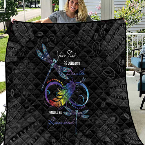 Personalised Australia Indigenous Memorial Quilt As Long As I Breathe You'll Be Remembered