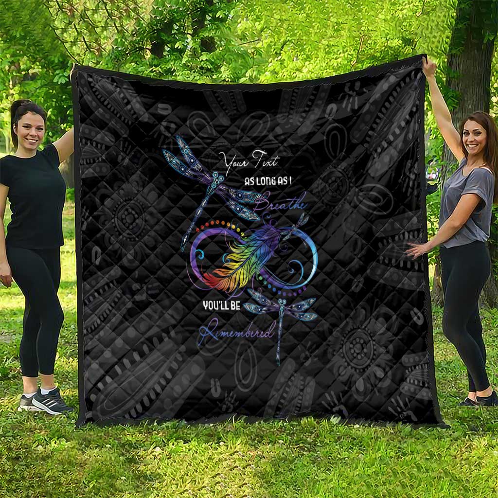 Personalised Australia Indigenous Memorial Quilt As Long As I Breathe You'll Be Remembered