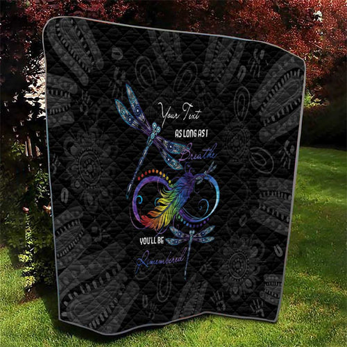 Personalised Australia Indigenous Memorial Quilt As Long As I Breathe You'll Be Remembered