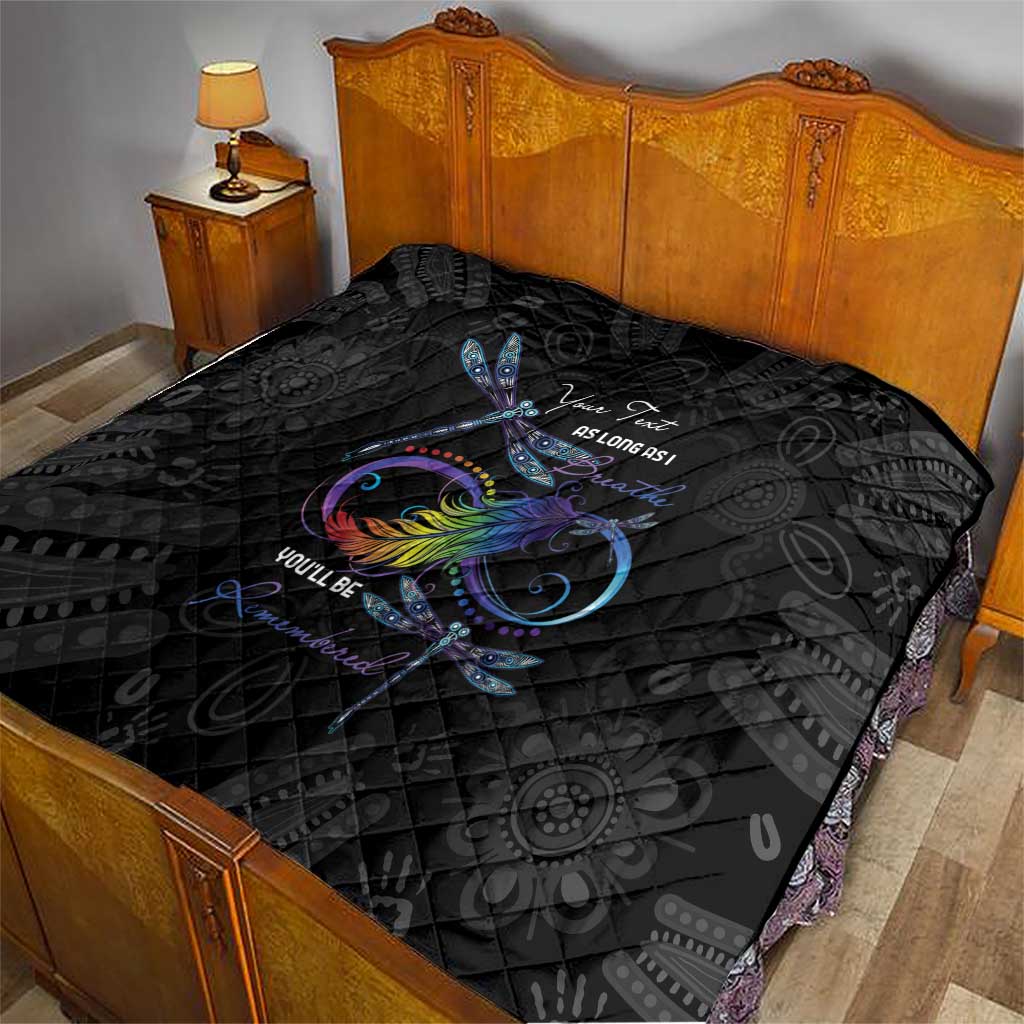 Personalised Australia Indigenous Memorial Quilt As Long As I Breathe You'll Be Remembered