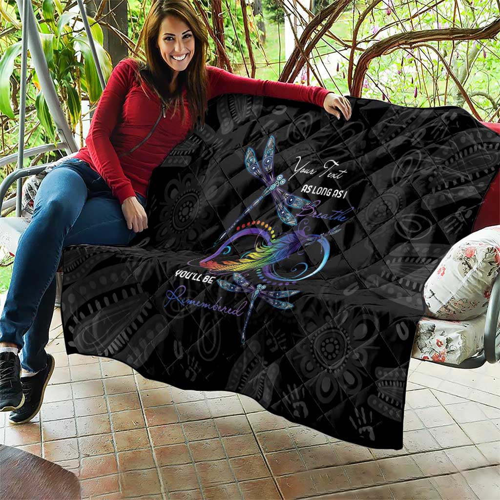 Personalised Australia Indigenous Memorial Quilt As Long As I Breathe You'll Be Remembered
