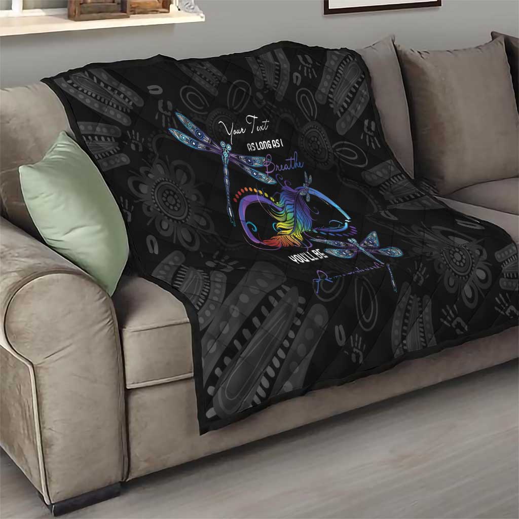 Personalised Australia Indigenous Memorial Quilt As Long As I Breathe You'll Be Remembered