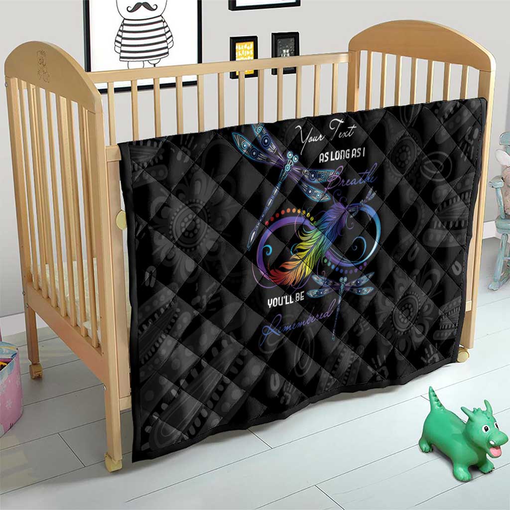 Personalised Australia Indigenous Memorial Quilt As Long As I Breathe You'll Be Remembered