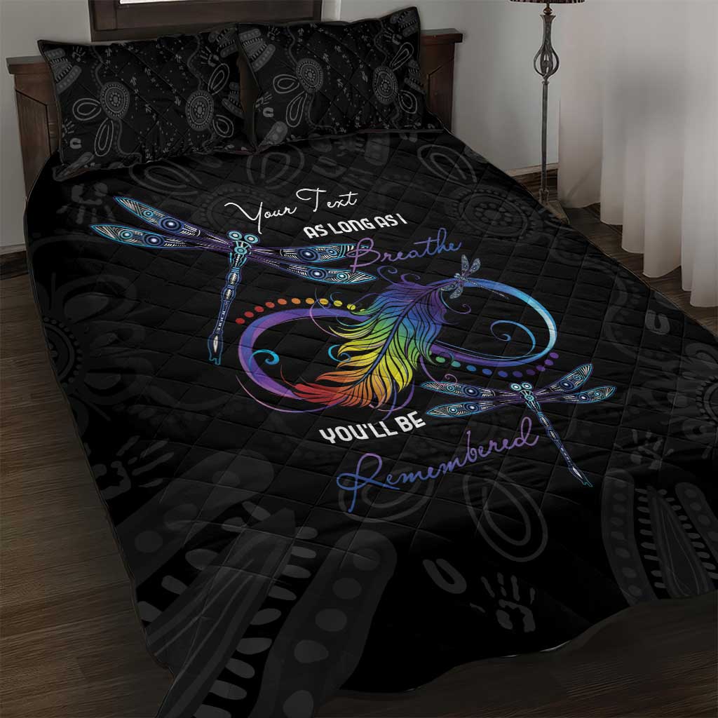 Personalised Australia Indigenous Memorial Quilt Bed Set As Long As I Breathe You'll Be Remembered