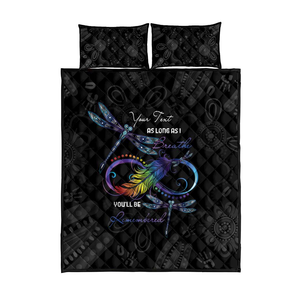Personalised Australia Indigenous Memorial Quilt Bed Set As Long As I Breathe You'll Be Remembered