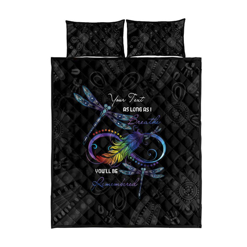 Personalised Australia Indigenous Memorial Quilt Bed Set As Long As I Breathe You'll Be Remembered