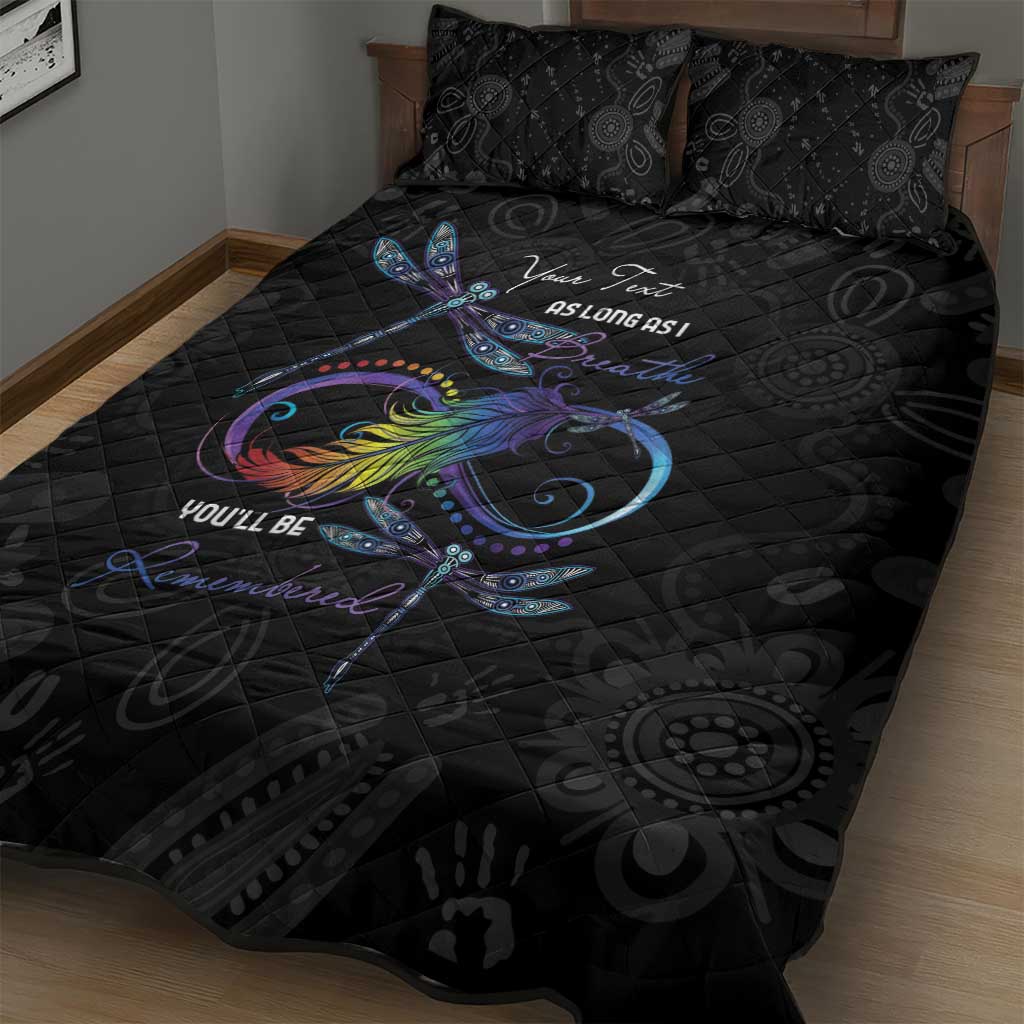 Personalised Australia Indigenous Memorial Quilt Bed Set As Long As I Breathe You'll Be Remembered