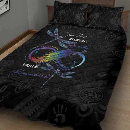 Personalised Australia Indigenous Memorial Quilt Bed Set As Long As I Breathe You'll Be Remembered