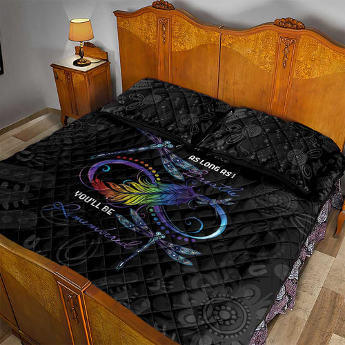 Personalised Australia Indigenous Memorial Quilt Bed Set As Long As I Breathe You'll Be Remembered
