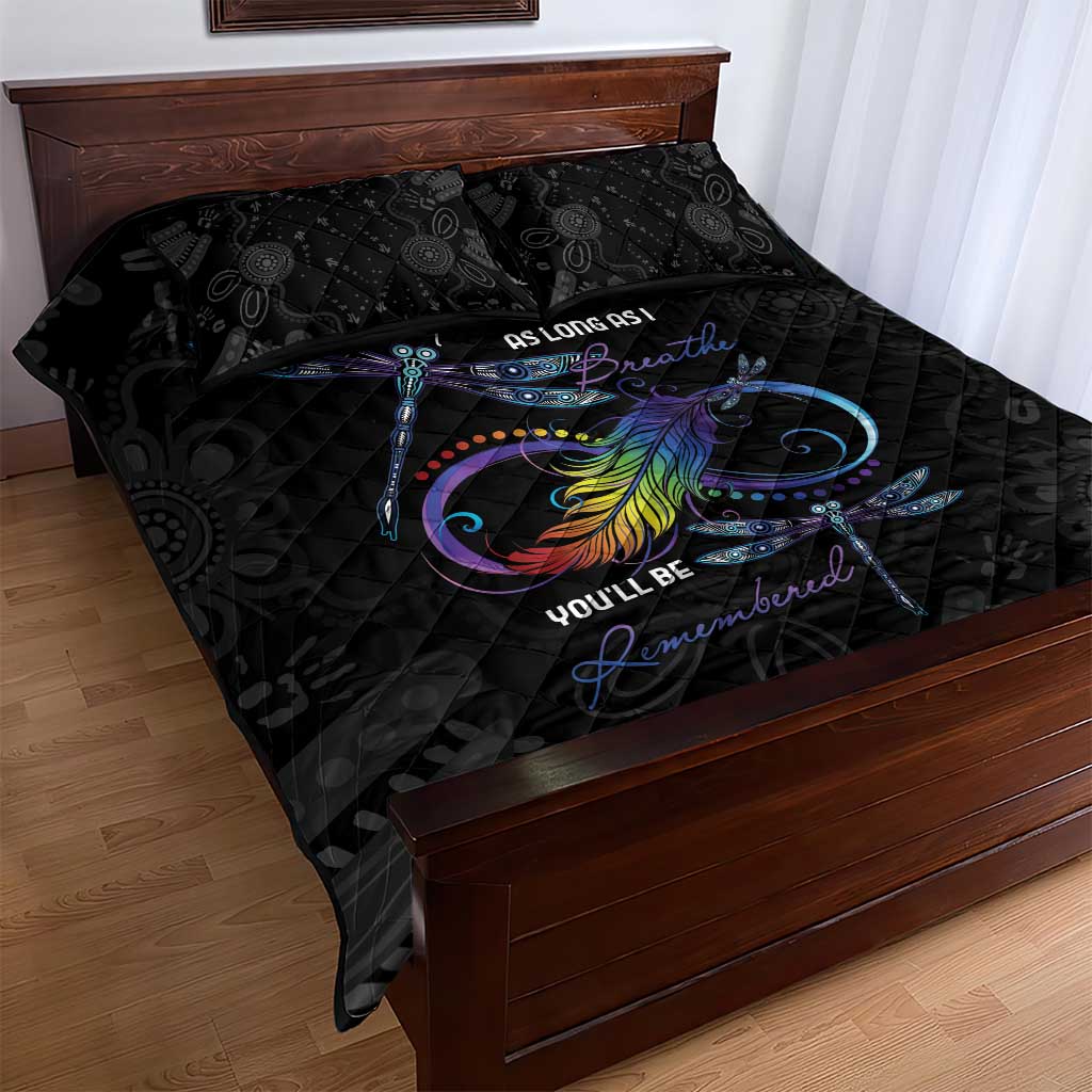 Personalised Australia Indigenous Memorial Quilt Bed Set As Long As I Breathe You'll Be Remembered