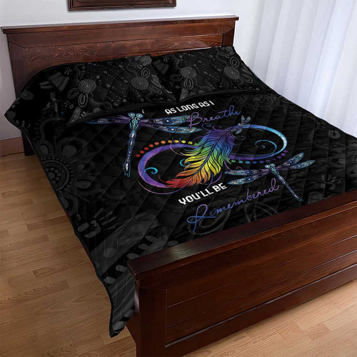 Personalised Australia Indigenous Memorial Quilt Bed Set As Long As I Breathe You'll Be Remembered