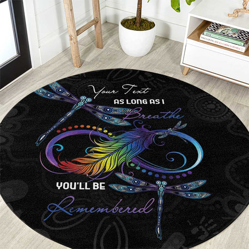 Personalised Australia Indigenous Memorial Round Carpet As Long As I Breathe You'll Be Remembered