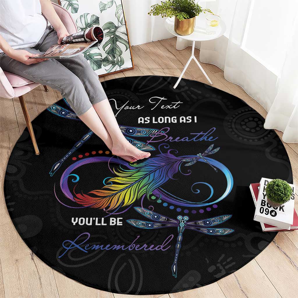Personalised Australia Indigenous Memorial Round Carpet As Long As I Breathe You'll Be Remembered