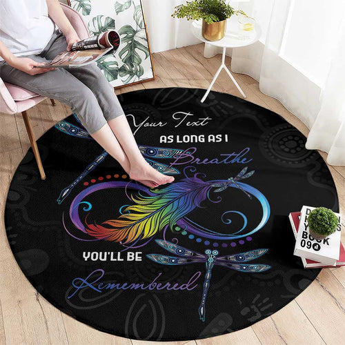 Personalised Australia Indigenous Memorial Round Carpet As Long As I Breathe You'll Be Remembered