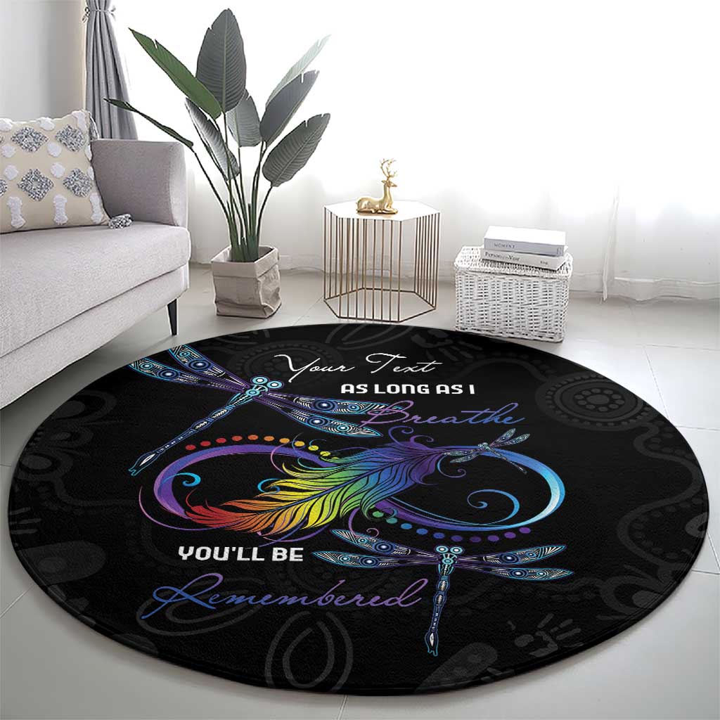 Personalised Australia Indigenous Memorial Round Carpet As Long As I Breathe You'll Be Remembered