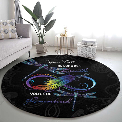 Personalised Australia Indigenous Memorial Round Carpet As Long As I Breathe You'll Be Remembered