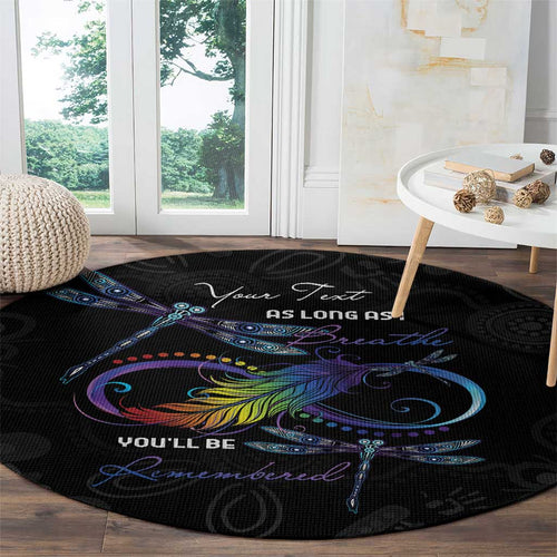 Personalised Australia Indigenous Memorial Round Carpet As Long As I Breathe You'll Be Remembered