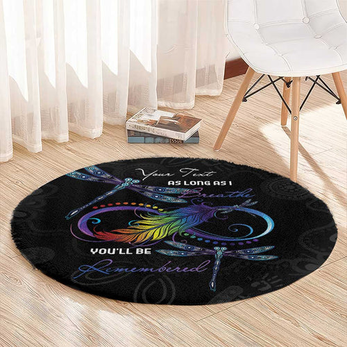 Personalised Australia Indigenous Memorial Round Carpet As Long As I Breathe You'll Be Remembered