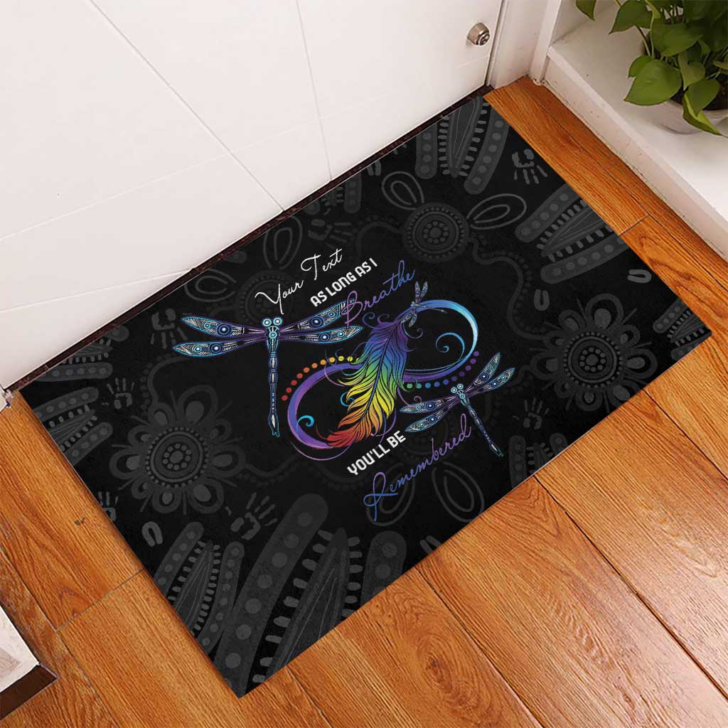 Personalised Australia Indigenous Memorial Rubber Doormat As Long As I Breathe You'll Be Remembered
