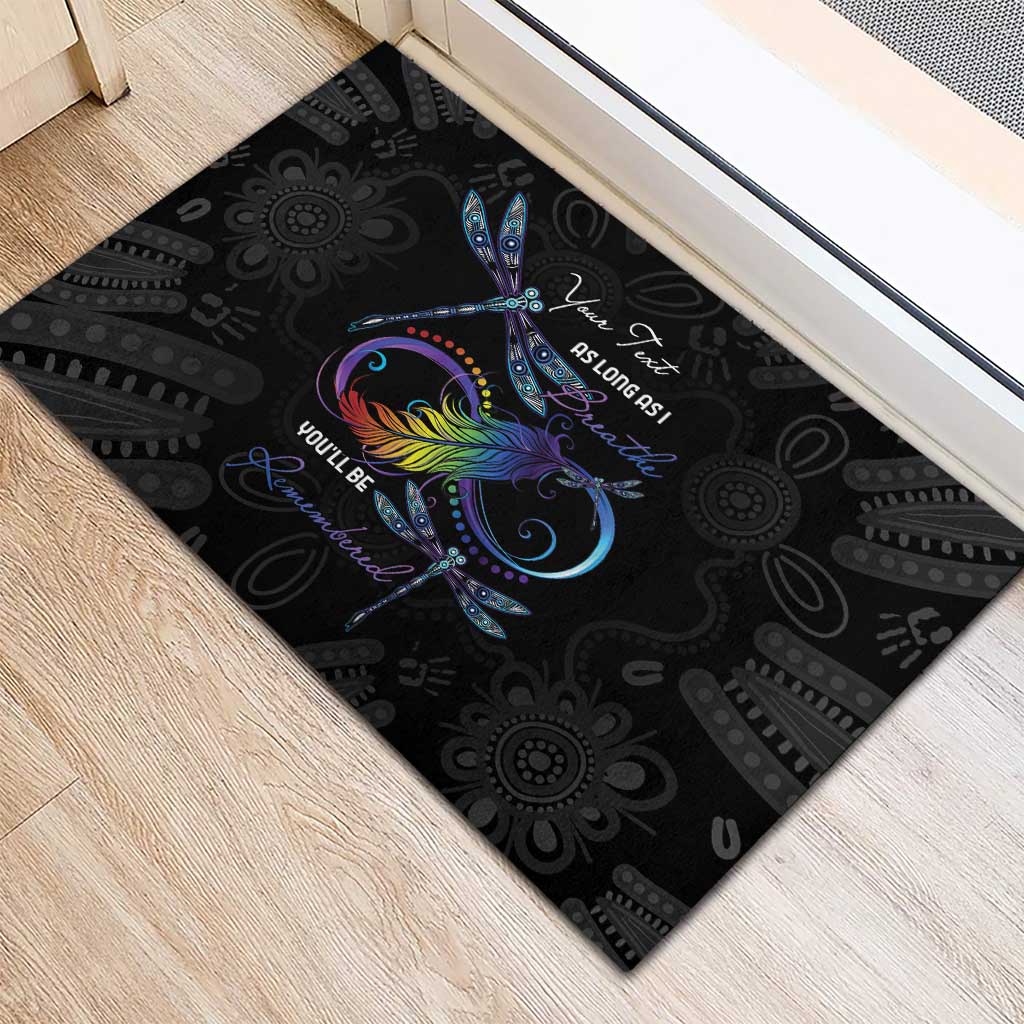 Personalised Australia Indigenous Memorial Rubber Doormat As Long As I Breathe You'll Be Remembered