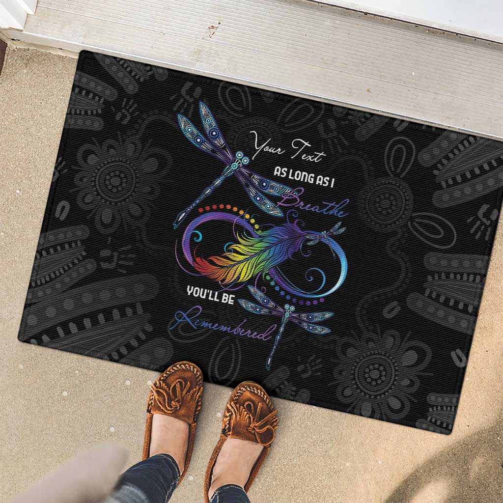 Personalised Australia Indigenous Memorial Rubber Doormat As Long As I Breathe You'll Be Remembered