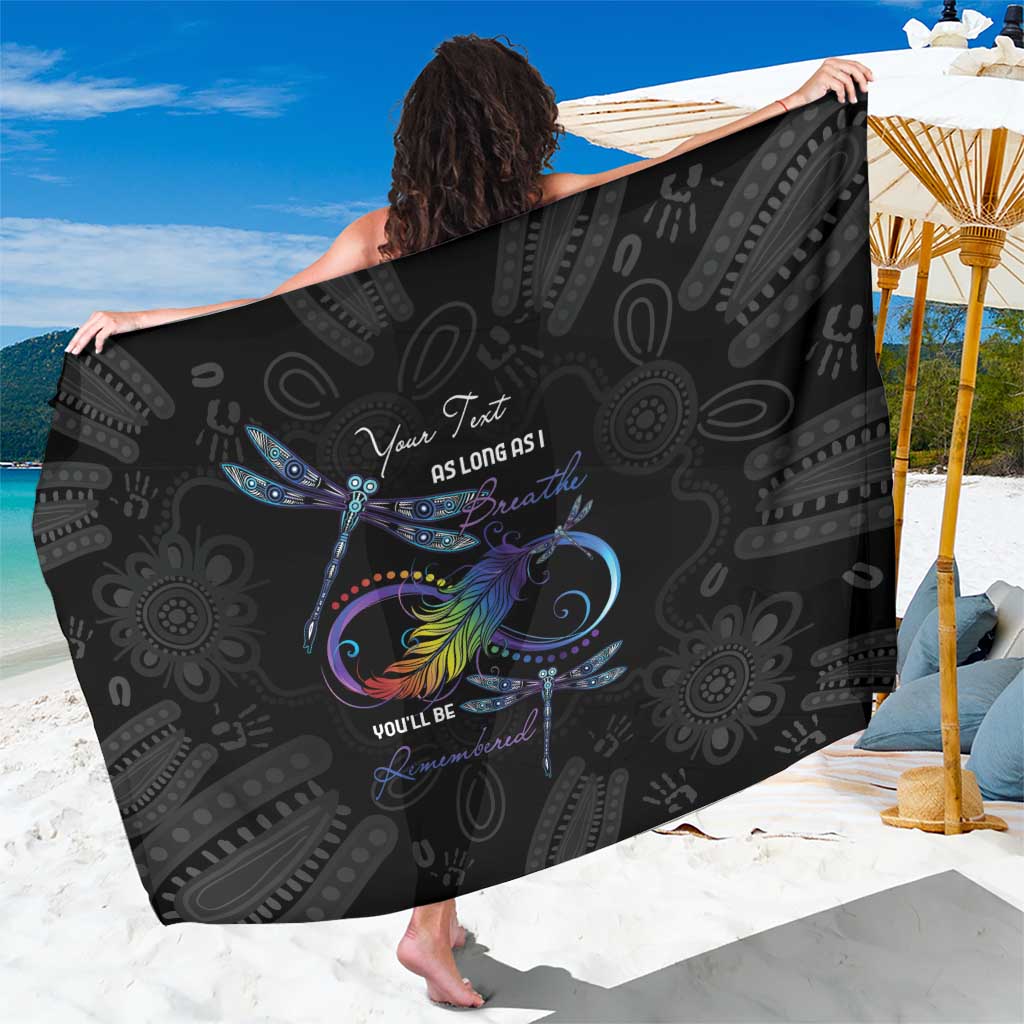 Personalised Australia Indigenous Memorial Sarong As Long As I Breathe You'll Be Remembered