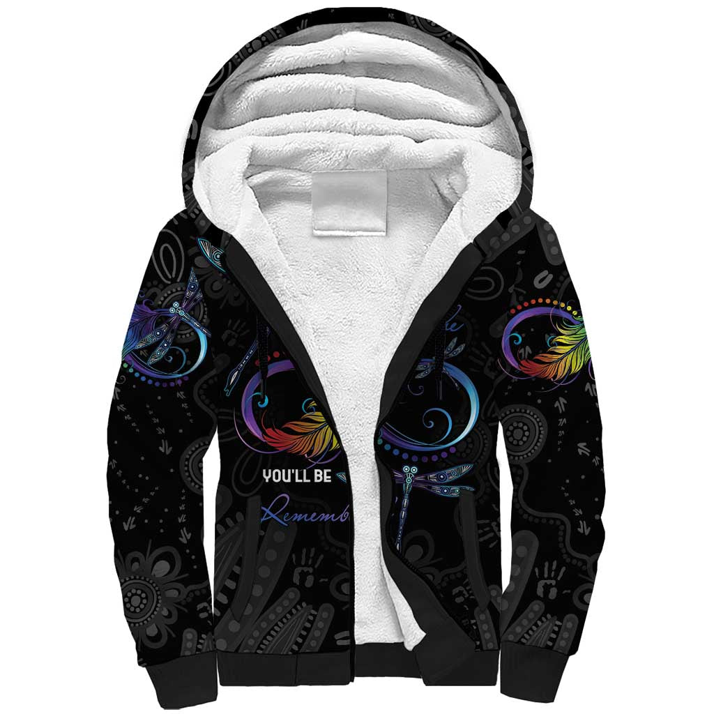 Personalised Australia Indigenous Memorial Sherpa Hoodie As Long As I Breathe You'll Be Remembered