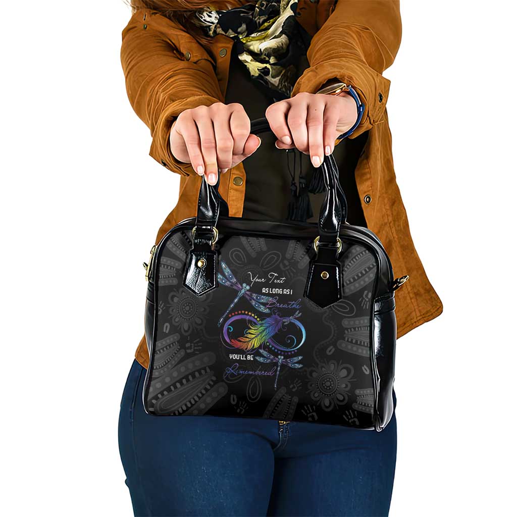 Personalised Australia Indigenous Memorial Shoulder Handbag As Long As I Breathe You'll Be Remembered
