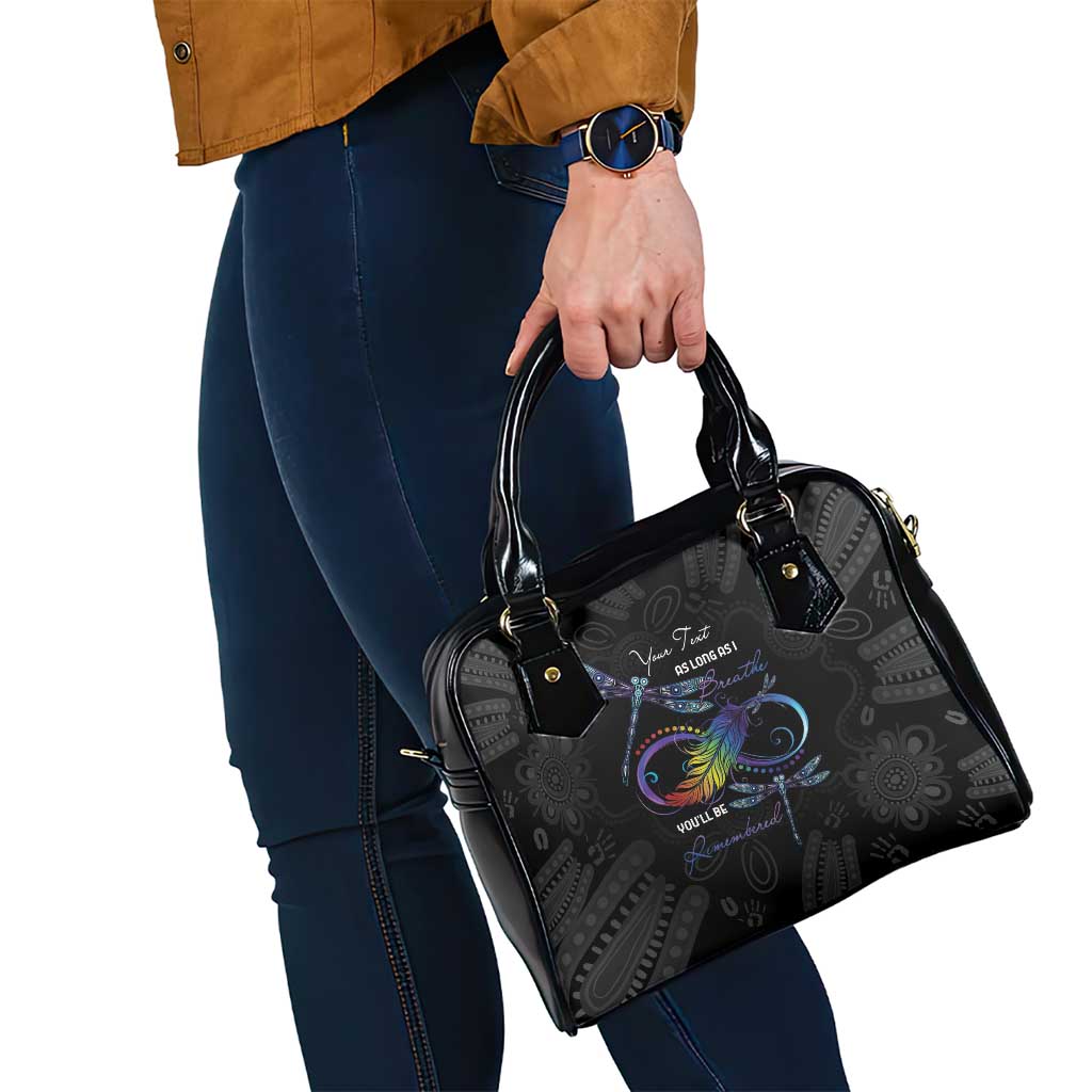Personalised Australia Indigenous Memorial Shoulder Handbag As Long As I Breathe You'll Be Remembered